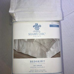 Linen Cotton Embroidered Bed Skirt (Twin)